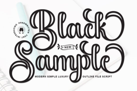Black Sample Outline Font: A Script Typeface Review